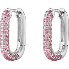 Luv AJ Pavé Chain Link Huggies Örhängen Dam Silver