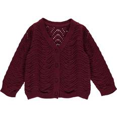 Grønne Kofter Müsli Müsli Knit needle out cardigan Fig Bordeaux