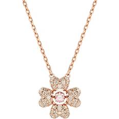 Guldbelagt - Rosaguld Halskæder Swarovski Idyllia Anhänger Glücksklee - Weiß/Roségold