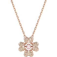 Swarovski Crystal Necklaces Swarovski Idyllia pendant, Clover, White, Rose gold-tone plated