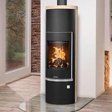 Justus Kaminöfen Justus Kaminofen Faro Aqua 2.0 8,5 kW Stahl Schwarz, Sandstein