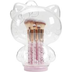 Impressions Vanity Impressions Vanity Hello Kitty 6 PCs Makeup Brush Set with Clear Cloche, Super Soft Brushes for Foundation, Face Powder, Blending, Eye Shadow with Cute Hello Kitty 3D Holder Organizer Pink