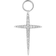 Rodium Berlocker & Hängen Ania Haie Silver Cross Earring Charm