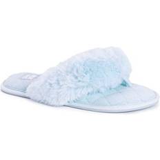 Blue Slippers Muk Luks Women's Maren Thong Slipper,Water Ballet,S