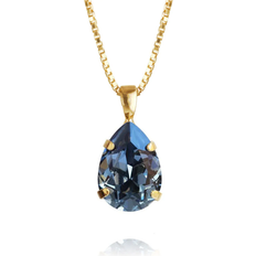 Blåa Halsband Caroline Svedbom Mini Drop Necklace Denim Blue