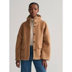 Gant Dame Jakker Gant Women Cropped Wool Jacket Beige