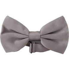 Dolce & Gabbana Grey Belts Dolce & Gabbana Gray 100% Silk Adjustable Neck Papillon Tie