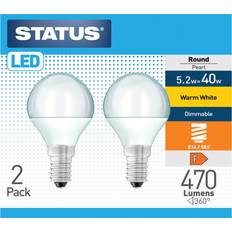 Pack of Two 5.5W Dimmable LED Round SES Bulb