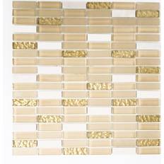 Mosaik Glas/Marmor/Guld 5X1,5Cm Pris Per Ark