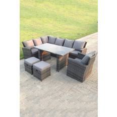 Garden & Outdoor Furniture Fimous 9 Seater High Set Corner Tempered