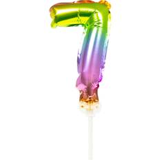 Multicolore Ballons Chiffres Folat garniture pour gâteau de ballons 7 feuille d'aluminium 13 cm