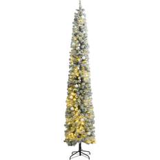 vidaXL Smal plastgran 300 LEDs & kulor & snö Julgran
