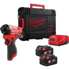 Battery - Brushless Drills & Screwdrivers Milwaukee M12FID2 FUEL Impact Driver 2 x 6.0Ah