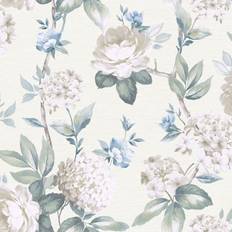 Wallpapers Arthouse Keeka Floral Blue Cream Wallpaper