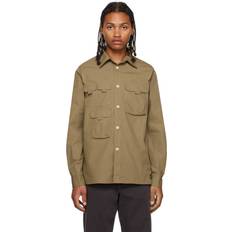 Nylon Shirts Ps Paul Smith Patch-pocket Cotton-blend Shirt Mens Light Khaki