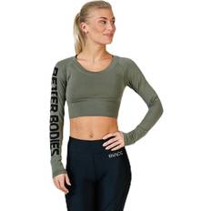 Better Bodies Bekleidung Better Bodies Bowery Cropped LS Wash Green