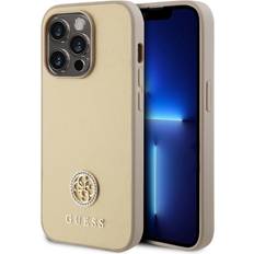 Guess iPhone 15 Pro Max Cover Metal Logo Strass Guld