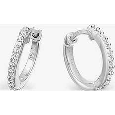 Missoma Silver Earrings Missoma Sterling silver and crystal pave hoop earrings
