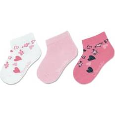 17/18 Kinderkleding Sterntaler Korte Sokken 3-Pack - Hartjes Roze/Lichtroze