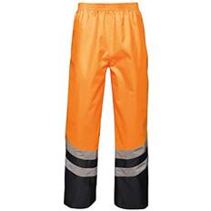 Unisex Work Pants Regatta Unisex Hi Vis Pro Reflective Work Over Trousers Orange/Navy