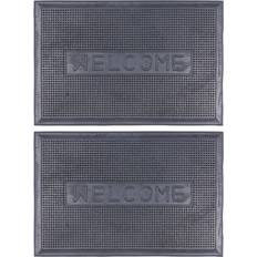 Carpets & Rugs Nicola Spring Heavy Duty Rubber Door Mat Welcome Black