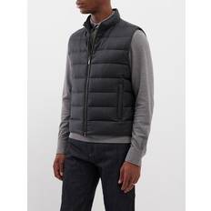 MooRER Oliver Wool-blend Quilted Down Gilet Mens Grey