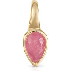 John Greed Gold Plated Birthstone Pink Quartz Pendant P5220