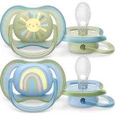 Philips Avent 2er-Pack Schnuller ultra air, 0-6M blau gelb