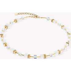 Beige Collares Coeur de Lion GeoCUBE Iconic Nature White-Gold Necklace 3018/10-1416