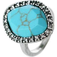 Grå Ringer Sparkle Womens/Ladies Carved Stone Ring M/L Blue