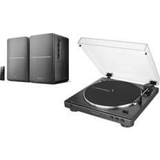 Black Audio-Technica Bluetooth AT-LP60XBT Turntable Black Edifier R1280DB Speakers Package