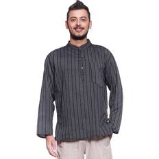 Simandra Simandra Herren Kurta Klassisch Gestreift Schwarz