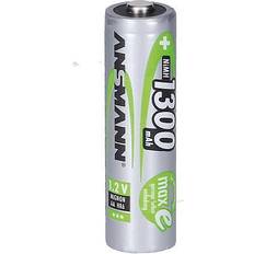 Ansmann Accu, AA, 1300 mAh, AA HR6, Nikkelmetallhydrid NiMH 1,2 V, 1300 mAh, Sølv