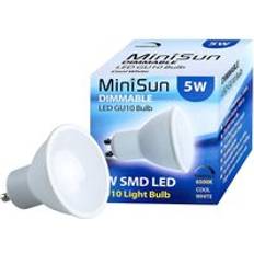 Light Bulbs ValueLights 5W Dimmable led GU10 Spotlight Bulbs 6500K Single Minisun