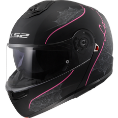 LS2 Flip-Up Hjelm FF908 Strobe II Lux - Matsort/Pink