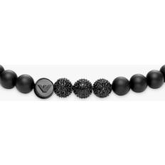 Herr - Kristall Armband Emporio Armani Men's Onyx Beaded Bracelet, Black