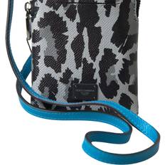 Gray Leopard Leather Men Purse Crossbody Sling Phone Bag
