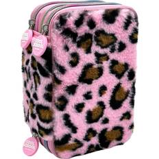 Pennaler Tinka Triple Pencil Case Leopard Pink