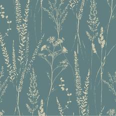 Grandeco Wallpapers Grandeco Vertical Art Attitude Leaf Grass Green Wallpaper A64202
