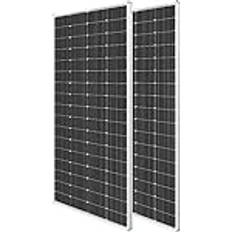 2PCS Solar Panels 200W 12V, High-Efficiency Monocrystalline PV Module Power Charger for RV Campervan, Caravan Marine Rooftop Farm Battery and Other Off-Grid Applications, 2-Pack 200W