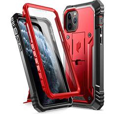 Mobile Phone Accessories Poetic iPhone 11 Pro Rugged Case with Kickstand, Poetic Full-Body Dual-Layer Shockproof Protective Cover, Built-in-Screen Protector, Revolution Series, for Apple iPhone 11 Pro 2019 5.8 Inch, MetalRed