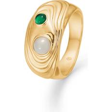 Studio Z SHELL ring forgyldt grøn zirkon
