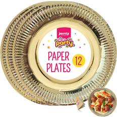 SOL 12pk Paper Plates 9 Inch Round Disposable Party Tableware