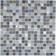 Mosaik-Netzwerk Mosaik Lope Nero Glas Sten Sort Mix 30 x 30 cm 30x30cm
