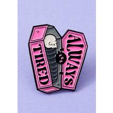 Broschen Punky Pins Always Tired Coffin Enamel Pin Bunt