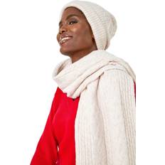 Bianco Cravatte Roman Soft Cable Knit Scarf Ivory One