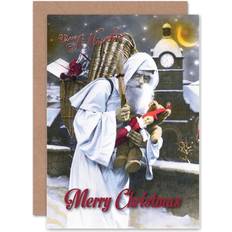 White Cards & Invitations ARTERY8 Wee Blue Coo Christmas Xmas Merry Vive St Nicholas Present Greeting Card