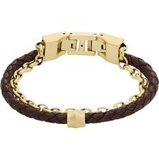 Brun Armbånd Fossil All Stacked Up Lederarmband - B 12.5mm