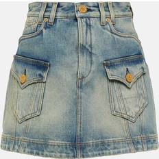 Balmain Skjørt Balmain A-linje Denim Miniskjørt - Blue