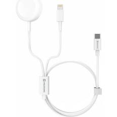 Swissten Cable USB-C Power Delivery iPhone y iPad Cargador iWatch 1m Blanco blanco